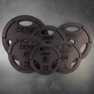 TROY GR-R Quiet Iron Interlocking Black Rubber 1" Grip Plate Set