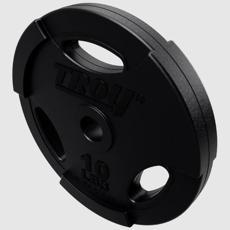 TROY GR-R Quiet Iron Interlocking Black Rubber 1_ Grip Plate 10 lb weight plates