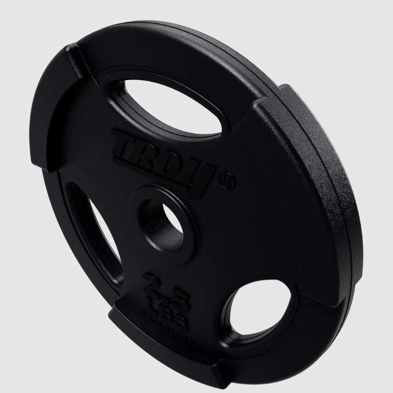 TROY GR-R Quiet Iron Interlocking Black Rubber 1_ Grip Plate Set 2.5 lb weight plates