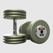 TROY HFDC-C Pro-Style Gray Dumbbell Contoured Handle & Chrome Endcaps 65 lb Dumbbells