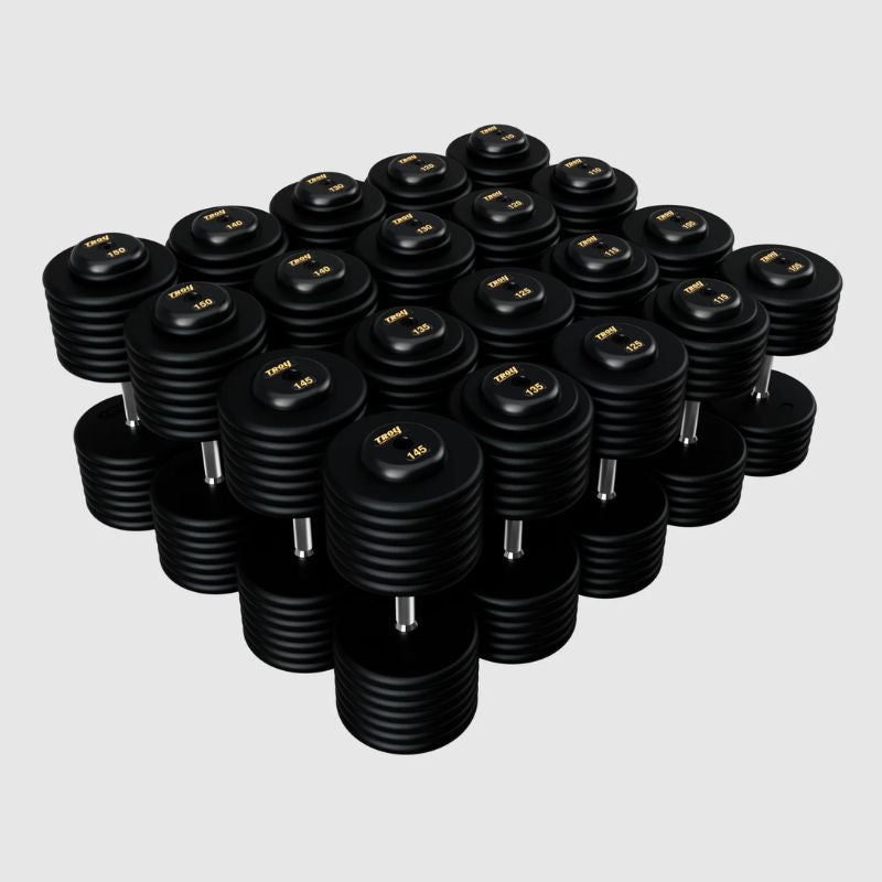 TROY PFD-R Pro-Style Dumbbells Sets with Rubber Ends 100 lb to 150 lb dumbbells set