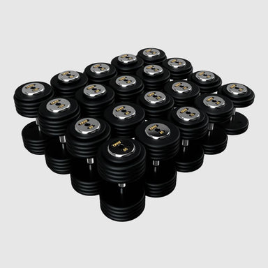 TROY PFDC-C Black Pro-Style Dumbbell Set Chrome Endcaps 55 lb to 100 lb dumbbells set