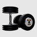 TROY PFDC-C Black Pro-Style Dumbbell Set Chrome Endcaps 65 lb dumbbells pair