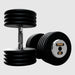 TROY PFDC-C Black Pro-Style Dumbbell Set Chrome Endcaps 85 lb dumbbells pair