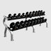 TROY PFDC-R 5-50 lbs Pro Style Dumbbell Set with Contoured Handles & Rubber Endcaps  with 2 Tier Rack - Black