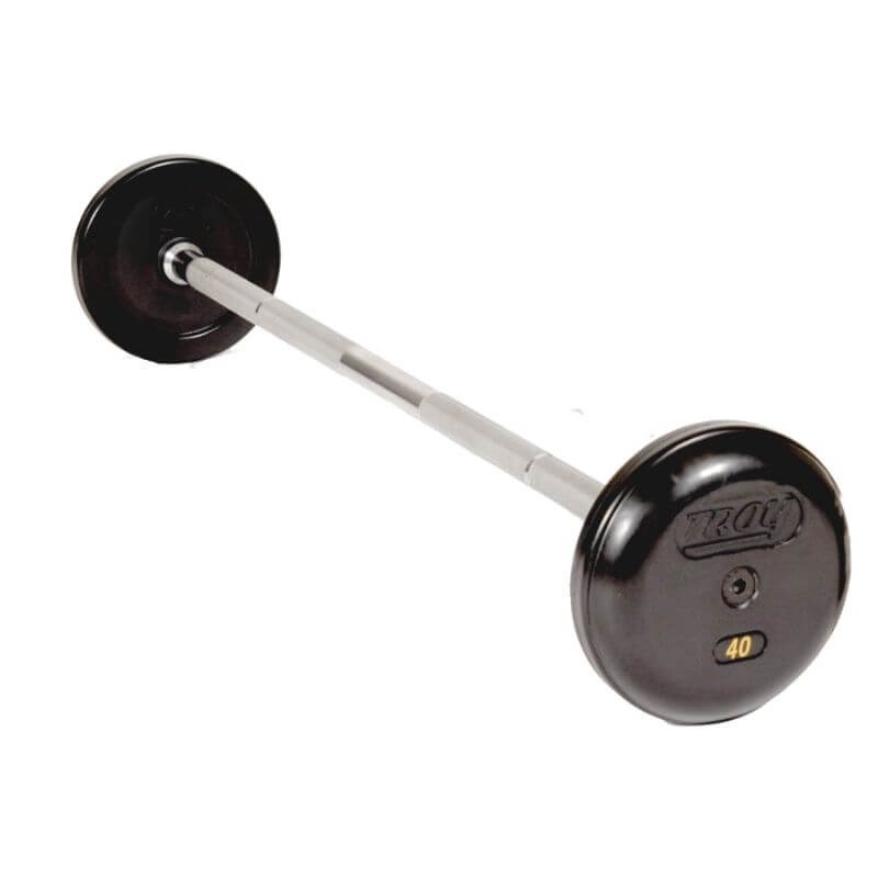TROY RUFB-025-115R Pro Style Straight Barbell 25 - 115lb Set - Rubber-Encased Plates