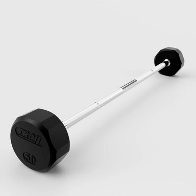 TROY TSB-020-110R 20-110 lb 12-Sided Solid Rubber Barbell Set 50 lb Fixed Barbell
