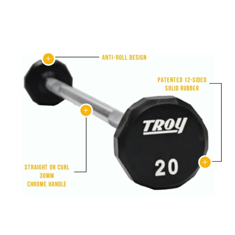 TROY TSB-U 12-Sided Urethane Straight Barbell
