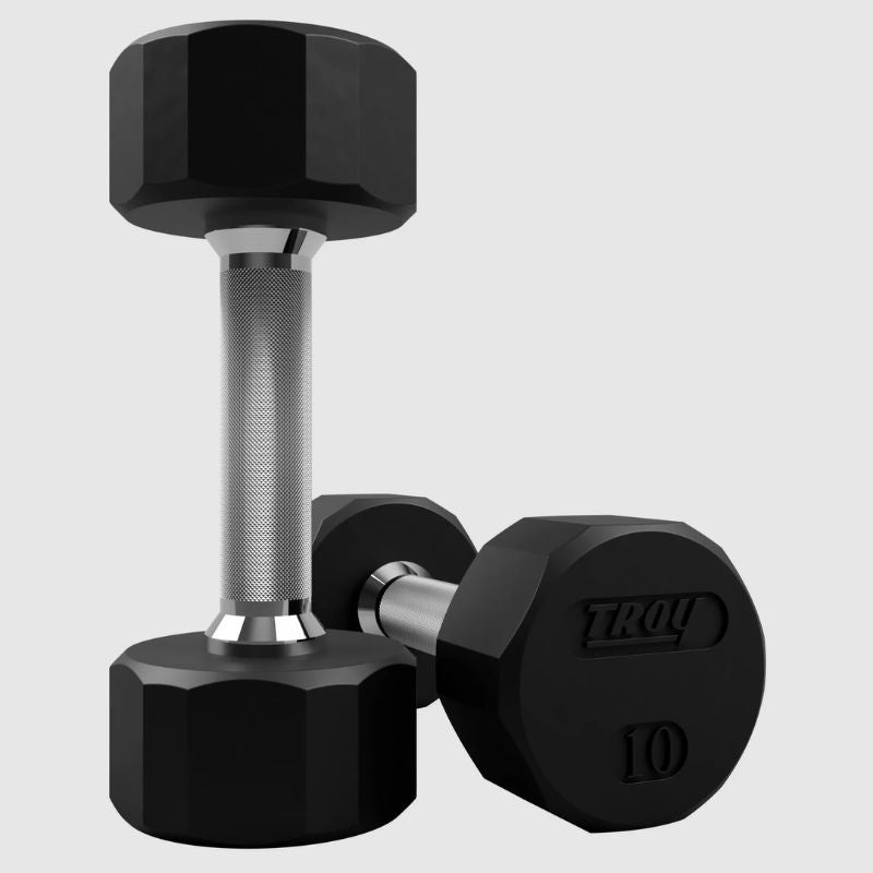 TROY TSD-R  12-Sided Rubber Encased Dumbbells 10lbs Pair