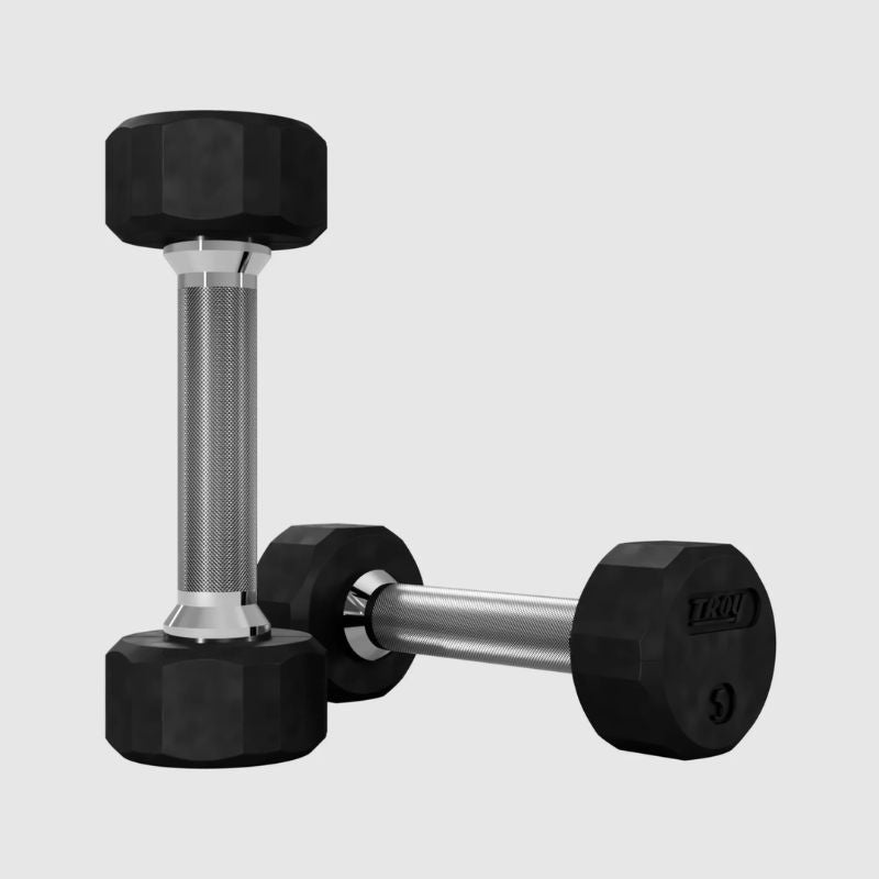 TROY TSD-R  12-Sided Rubber Encased Dumbbells 5lbs Pair