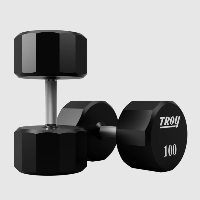 TROY TSD-U 12-Sided Urethane Encased Dumbbell 100lbs Pair