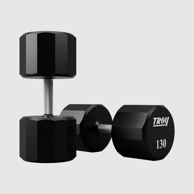 TROY TSD-U 12-Sided Urethane Encased Dumbbell 130 lb dumbbells