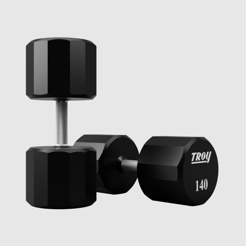 TROY TSD-U 12-Sided Urethane Encased Dumbbell 140 lb dumbbells