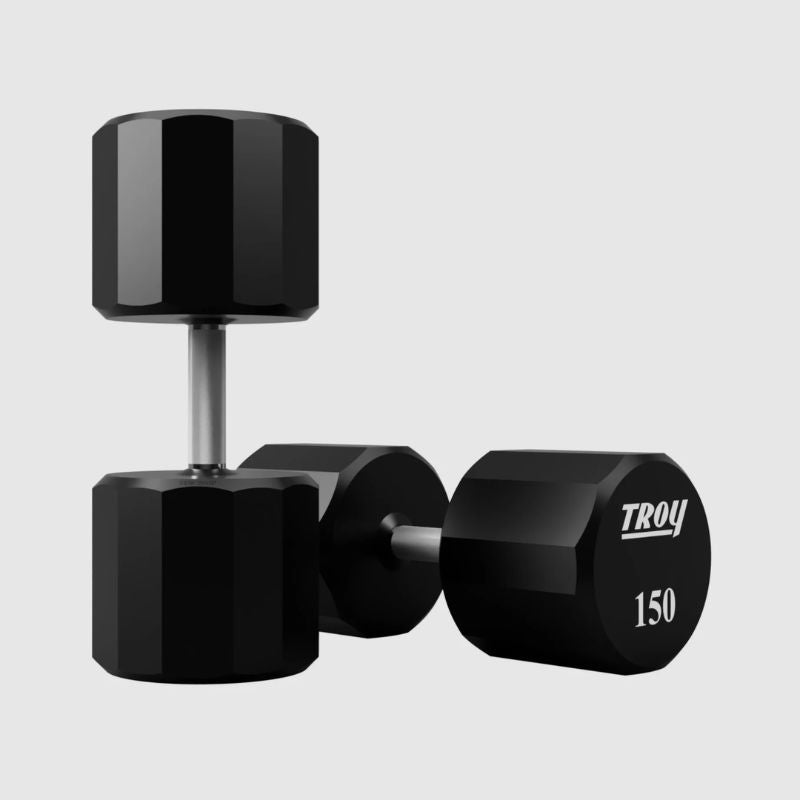 TROY TSD-U 12-Sided Urethane Encased Dumbbell 150lbs Pair