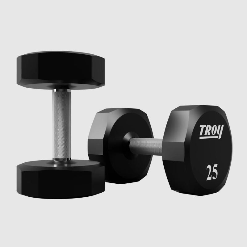 TROY TSD-U 12-Sided Urethane Encased Dumbbell 25lbs Pair