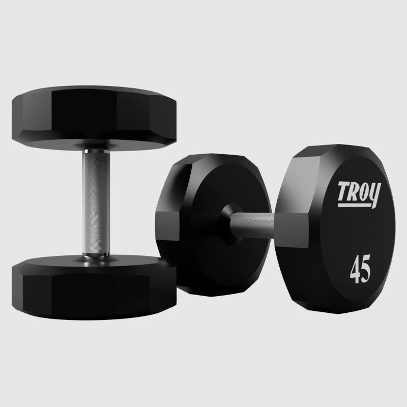 TROY TSD-U 12-Sided Urethane Encased Dumbbell 45bs Pair