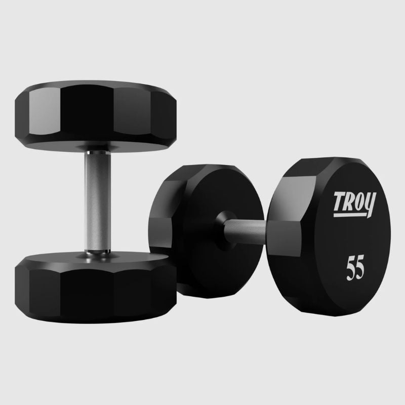 TROY TSD-U 12-Sided Urethane Encased Dumbbell 55 lb dumbbells