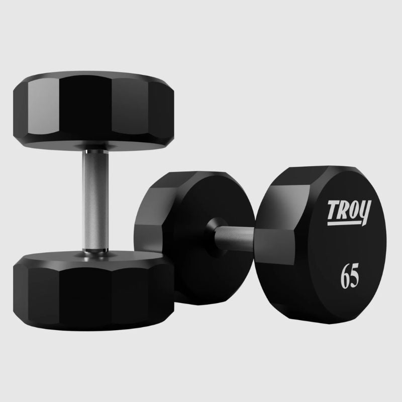 TROY TSD-U 12-Sided Urethane Encased Dumbbell 65lbs Pair