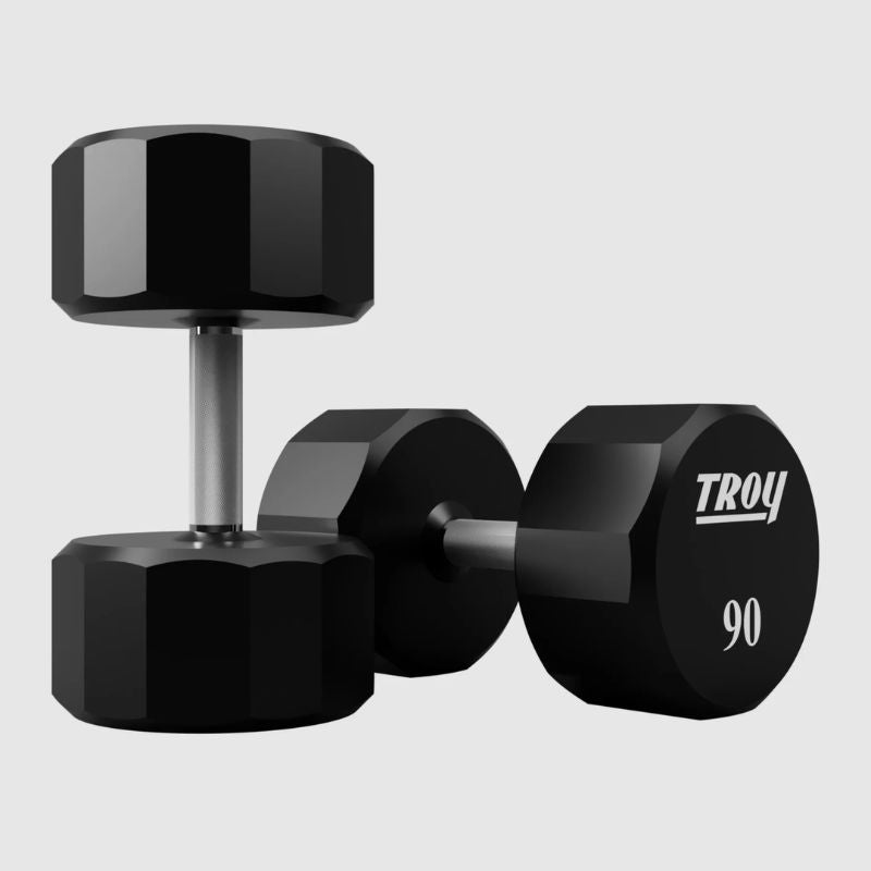 TROY TSD-U 12-Sided Urethane Encased Dumbbell 90 lb dumbbells