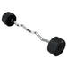 TROY TZB-020-110R  20-110 lb 12-Sided Solid Rubber Curl Barbell Set 110 lb Fixed Barbell