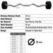 TROY TZB-020-110R  20-110 lb 12-Sided Solid Rubber Curl Barbell Set Features and Dimensions