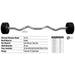 TROY TZB-R 12-Sided Solid Rubber Curl Barbell Dimensions