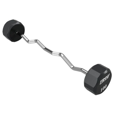 TROY TZB-U 12-Sided Urethane Fixed Curl Barbell 100 lb