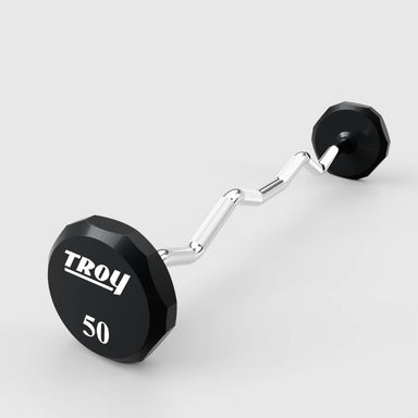 TROY TZB-U 12-Sided Urethane Fixed Curl Barbell 50 lb