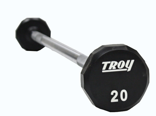 Troy 20-110 lb 12-Sided Urethane Fixed Barbell Set with Custom Logo