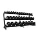 TSD-R Troy 12-Sided Rubber Encased Dumbbell Sets with T-DR Rack