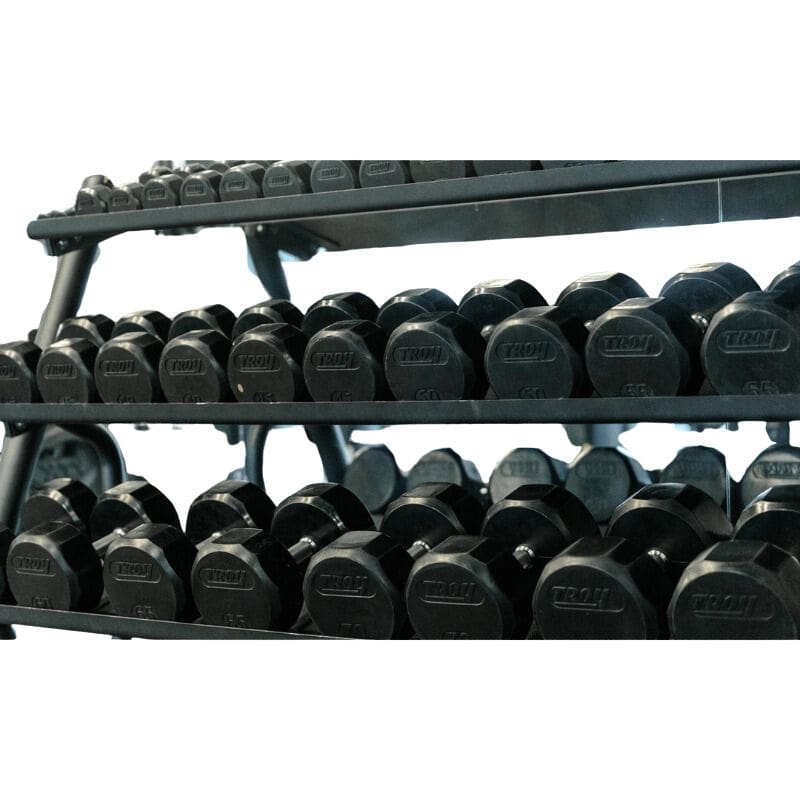 TSD-R Troy 12-Sided Rubber Encased Dumbbells