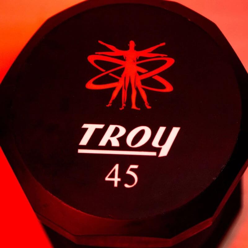 TSD-UL Troy 12-Sided Urethane Dumbbell Set with Custom Logo 45 lb