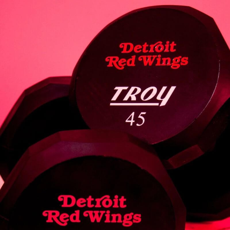 TSD-UL Troy 12-Sided Urethane Dumbbell with Custom Logo 45 lb Pair