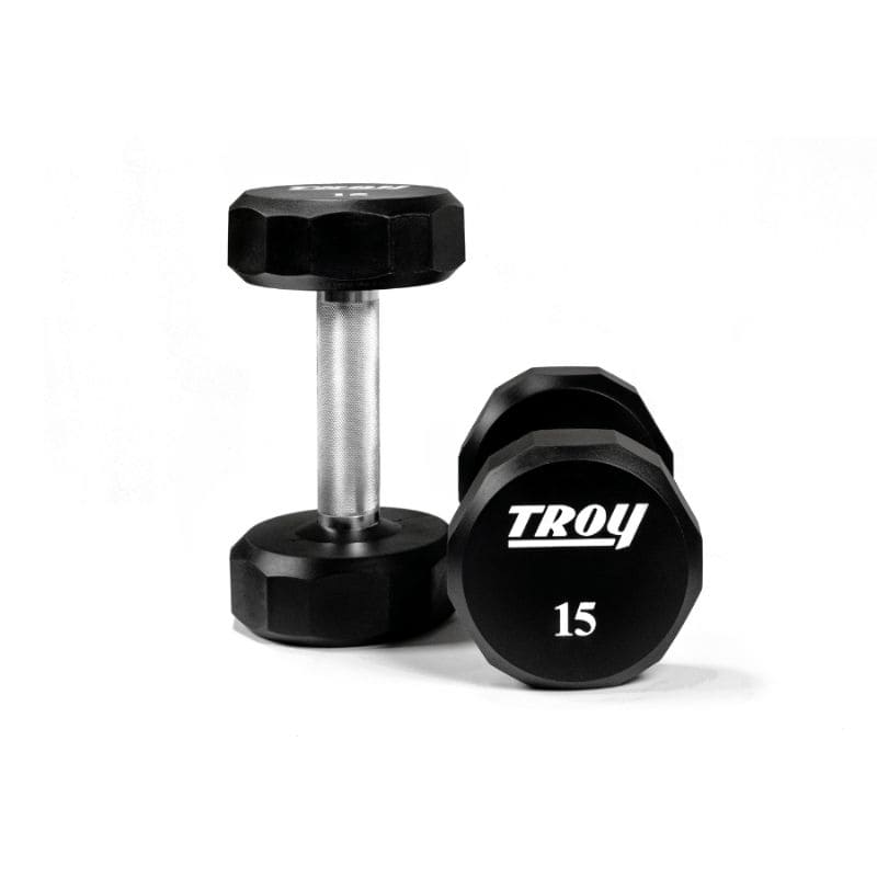 TSD-U Troy12-Sided Urethane Encased Dumbbell 15lb Pair