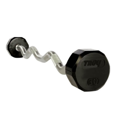 TZB-020-110R TROY 20-110lb 12-Sided Solid Rubber Curl Barbell 30lb