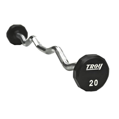 TZB-UTROY 12-Sided Urethane Fixed Curl Barbell 20lb