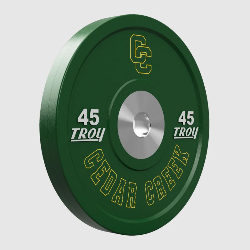 Troy Custom Logo Premium Rubber Bumper Plates with Dual Logo 4