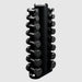 Troy 12-Sided Rubber Dumbbells Set with Vertical Rack - VERTPAC-TSDR25  on a white background