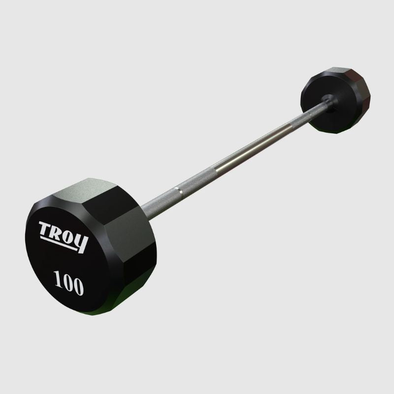 Troy 12-Sided Urethane Straight Barbell -  100 lb