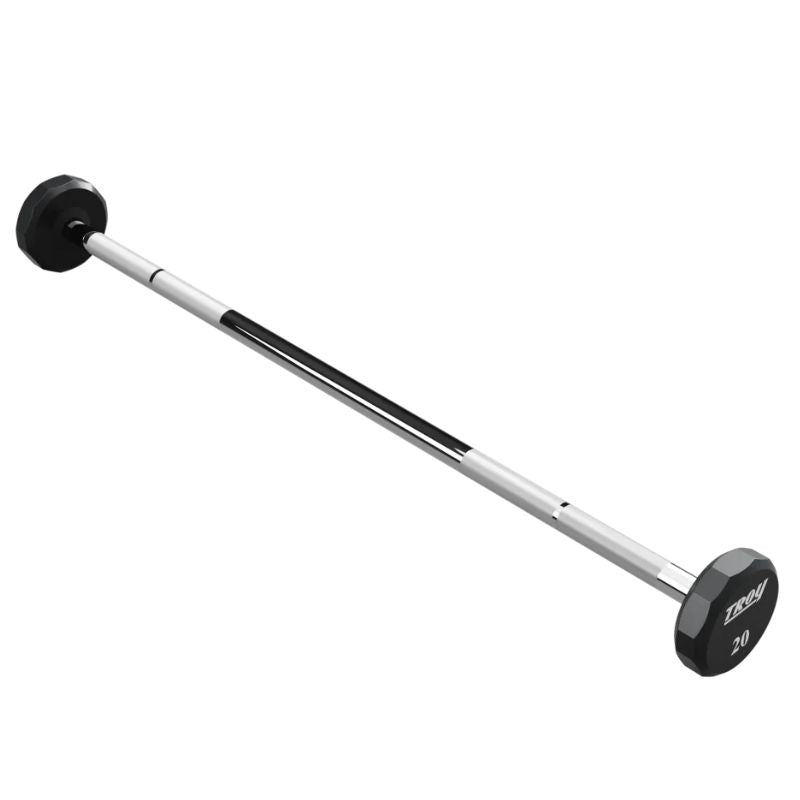 Troy 12-Sided Urethane Straight Barbell Set with Rack 20 lb