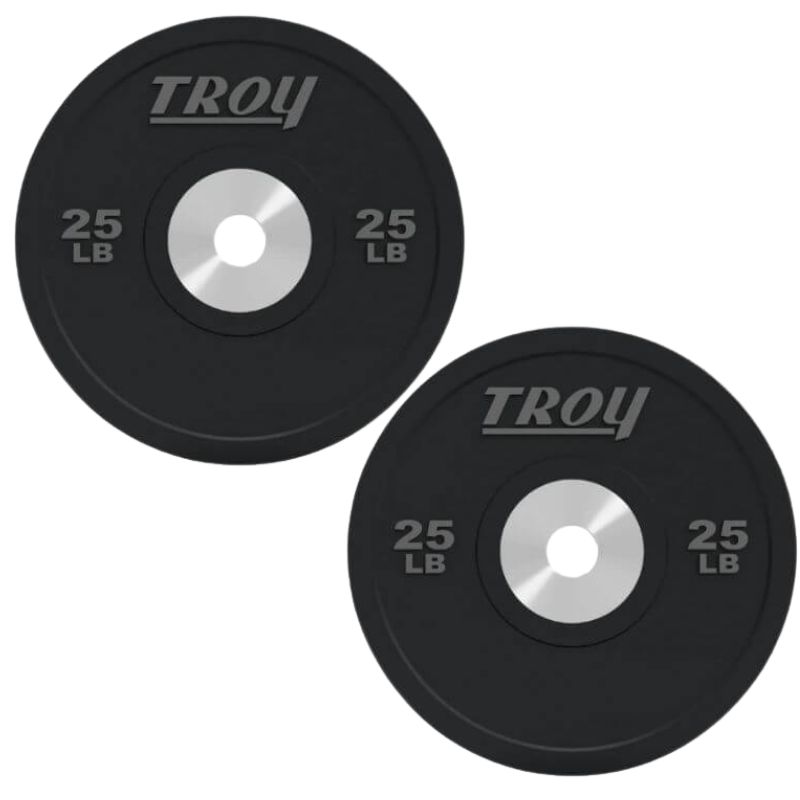 Troy BPO-SBP Performance Black Rubber Bumper Plate 25lbs Pair