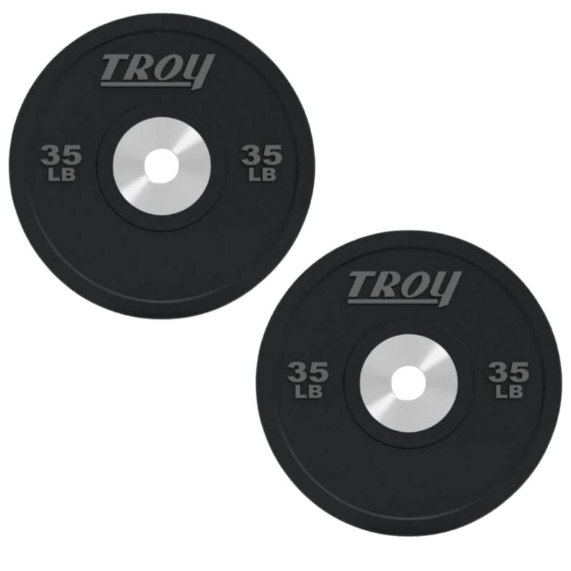Troy BPO-SBP Performance Black Rubber Bumper Plate 35lbs Pair