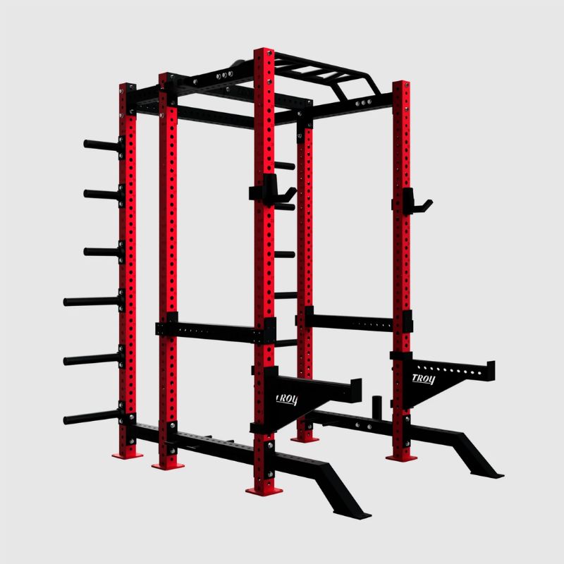 Troy Commercial Power Rack Package 3 – G-PR-3030 Red Other Side