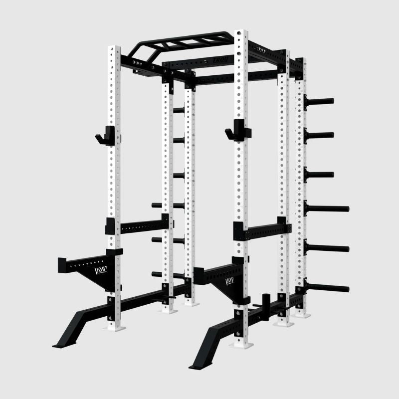 Troy Commercial Power Rack Package 3 – G-PR-3030 White Angled View