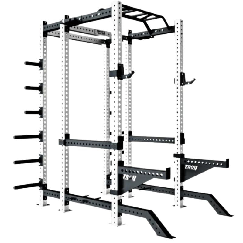 Troy G-PR-3030 Fitness Apollo Power Rack Premium Package White Right Side View