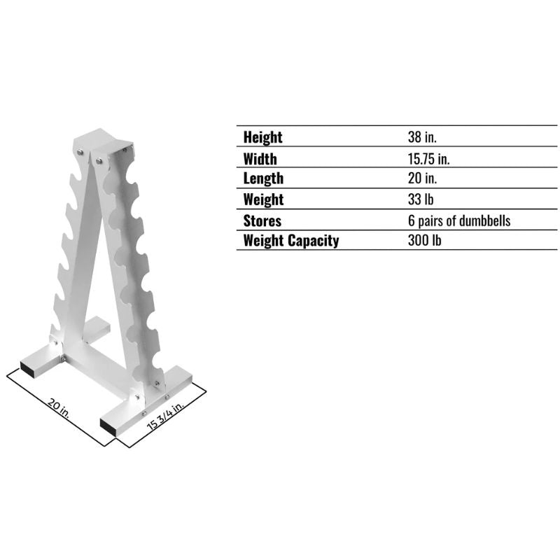 Troy GADR-6 6 pair Tower Dumbbell Rack Dimensions