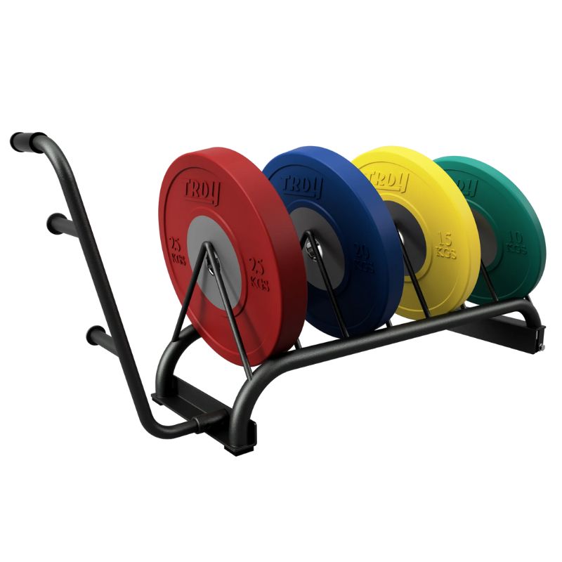 Troy GHBPR Horizontal Bumper Plate Rack with Olympic Weights