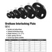 Troy GO-U Urethane Encased Olympic Grip Plate Specifications and Dimensions