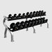 Troy Pro Style Dumbbells - Black Textured Dumbbell Contoured Handle & Rubber Endcaps - Dumbbell Set with Rack