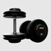 Troy Pro Style Dumbbells - Black Textured Dumbbell Straight Handle & Rubber Endcaps -  50 lb dumbbells
